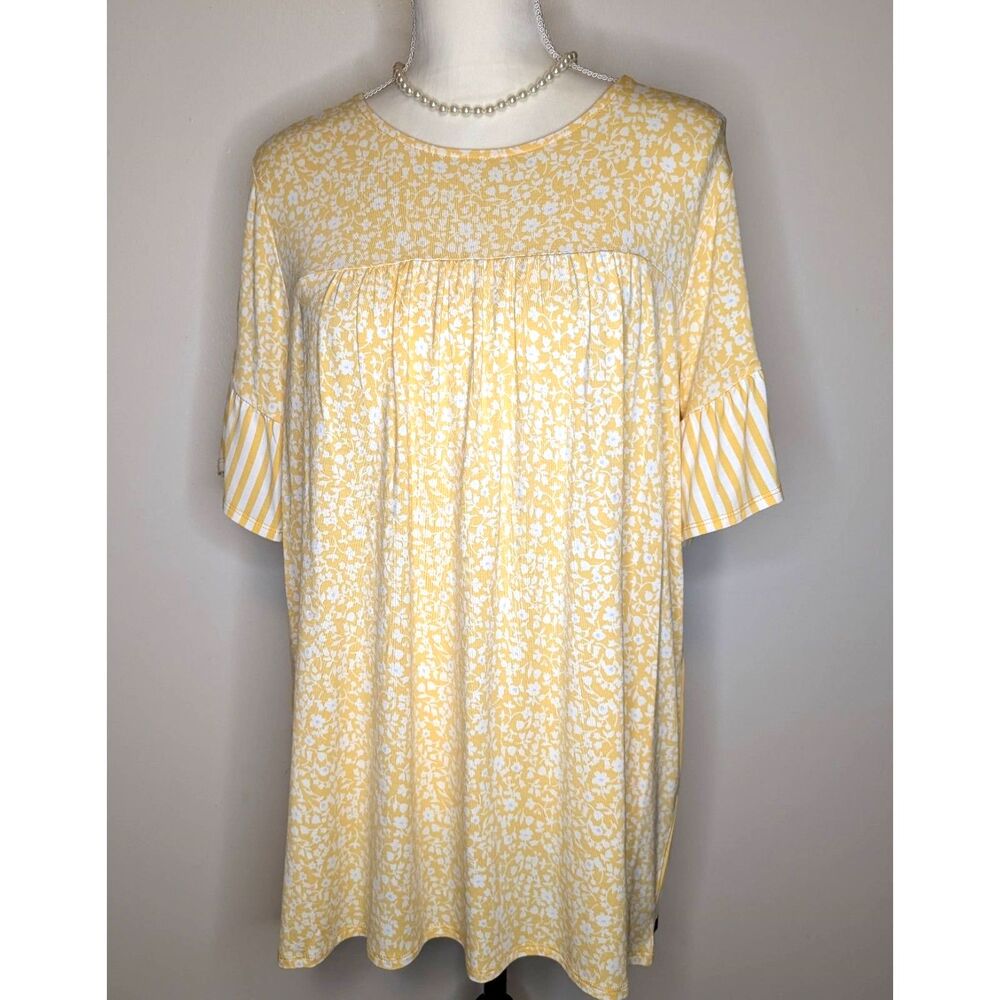 Matilda Jane Dream Chasers Golden Sunshine Mixed Pattern Babydoll Tunic